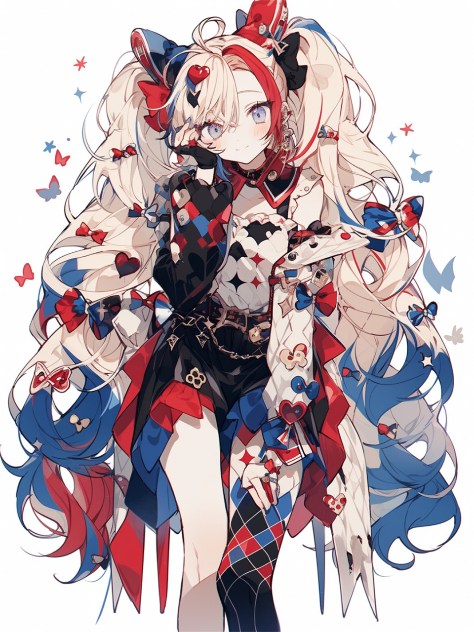 角色设计102|疯批美人小丑女  她是一个充满矛盾和反差的角色.