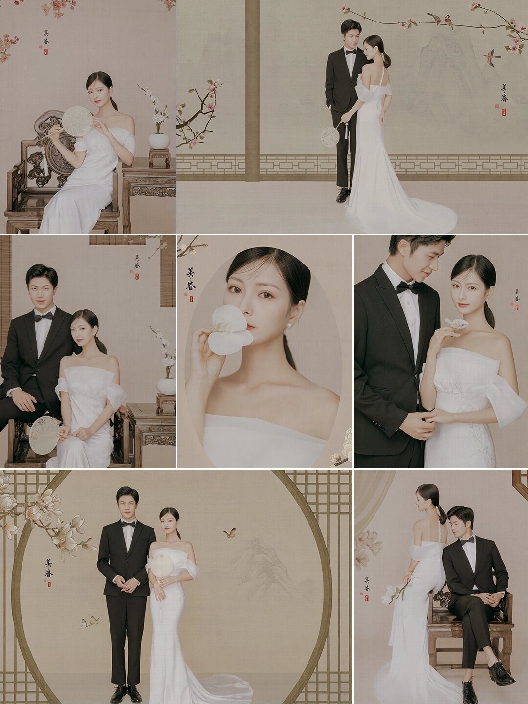 八组复古婚纱照风格合集   轻复古喜嫁婚纱照:仿佛穿越回那个充满喜气