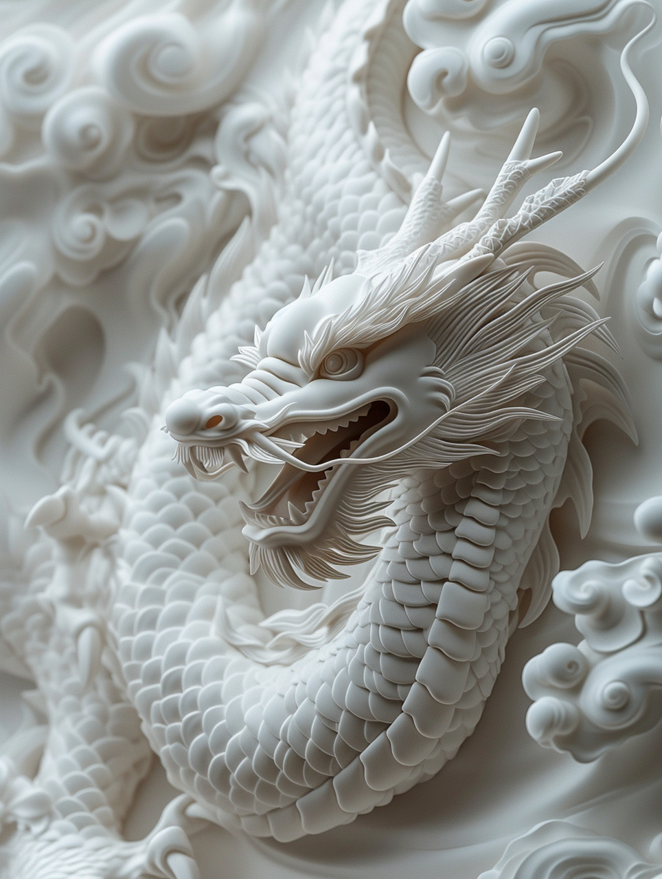 中国龙石膏浮雕:展现东方神韵的工艺之美  99 龙,这一中华文化中的