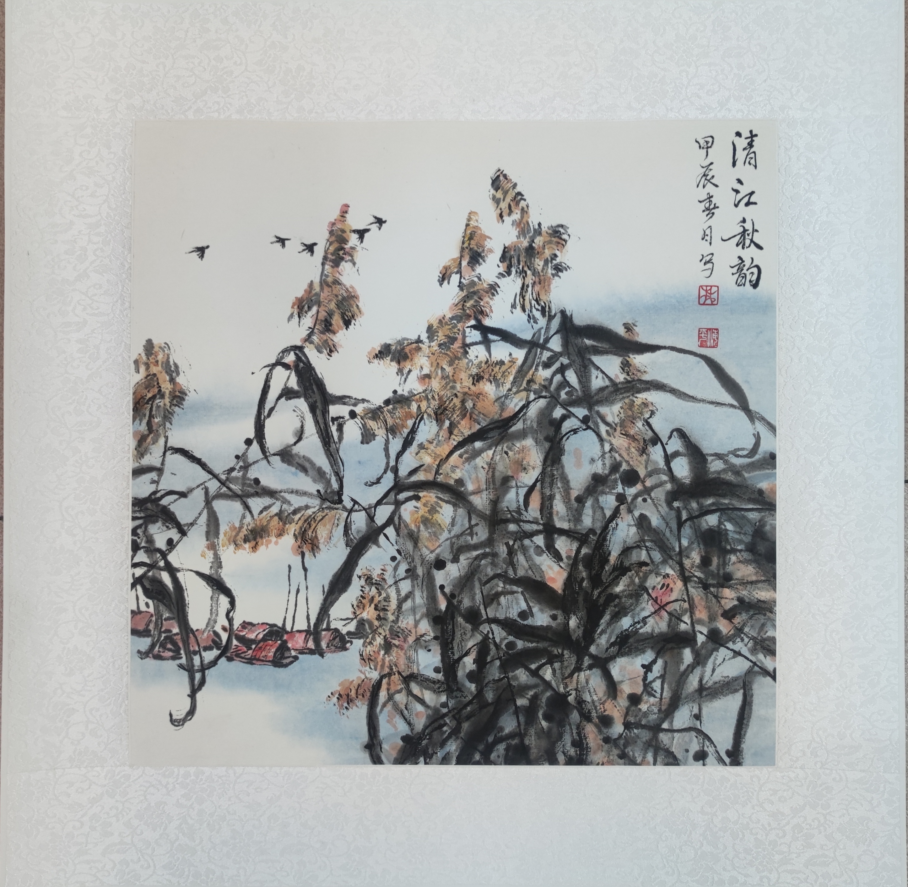 写意国画《清江秋韵》  林海平国画作品