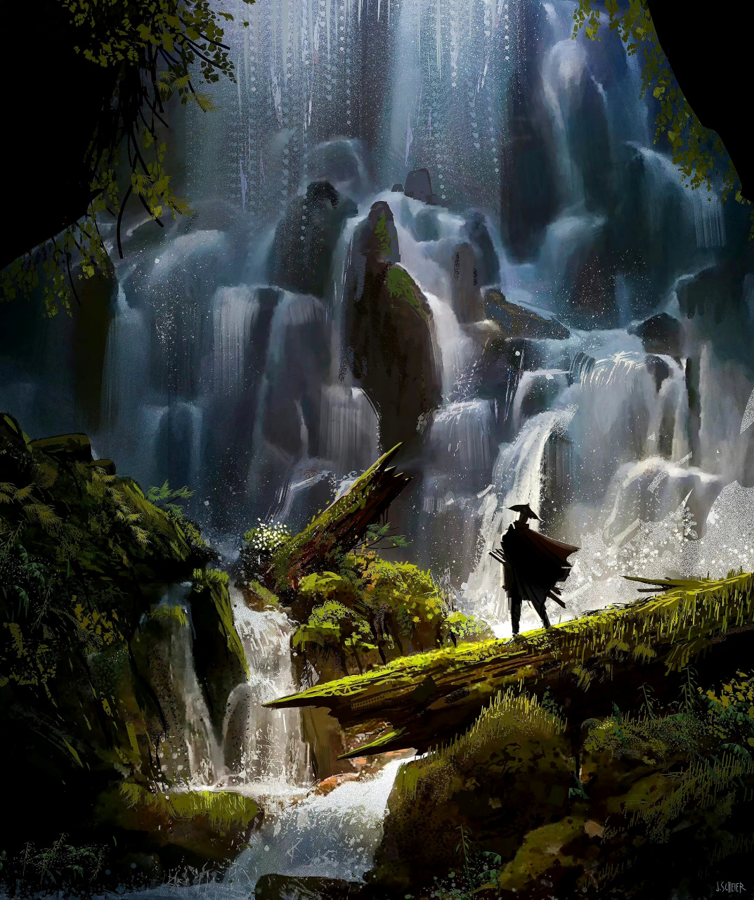 画师jason scheier概念场景绘画欣赏,用明快的色彩塑造了翠绿茂密的