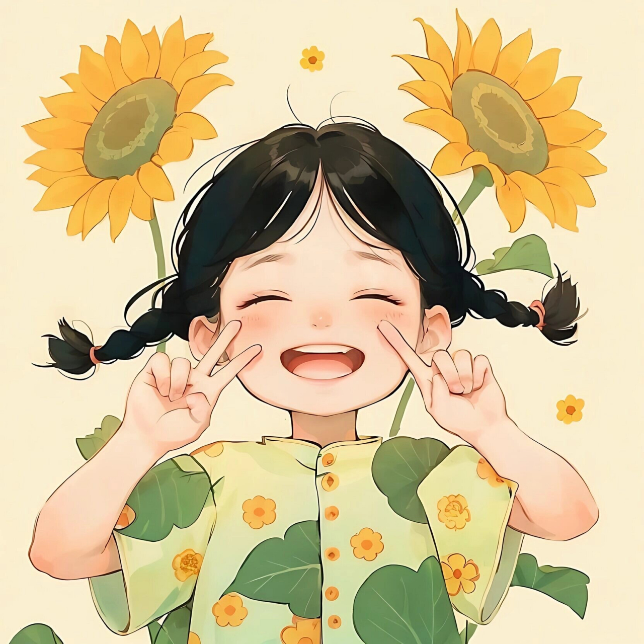 q版女孩开心头像😄 要天天开心哦,笑口常开❤️