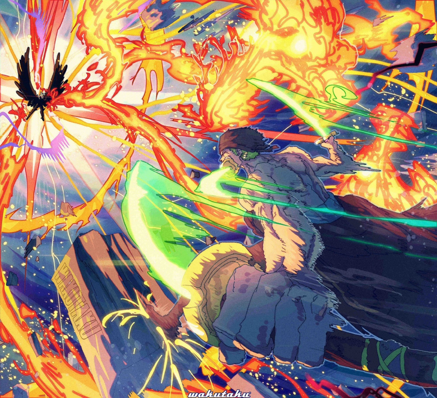 二次元集结号# #海贼王# 透视感海贼王战斗图片,仿佛捕捉到了打斗的