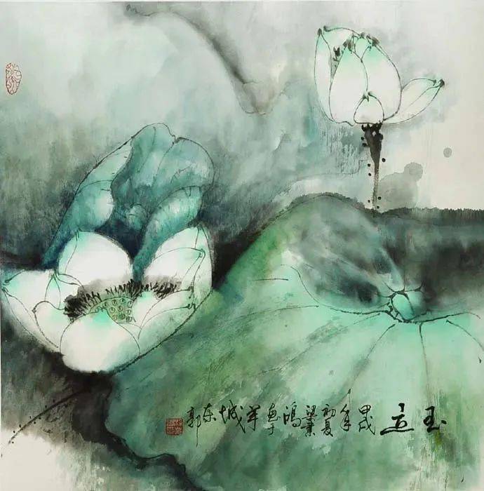 我以画荷为乐广东著名画家梁业鸿的书画之美