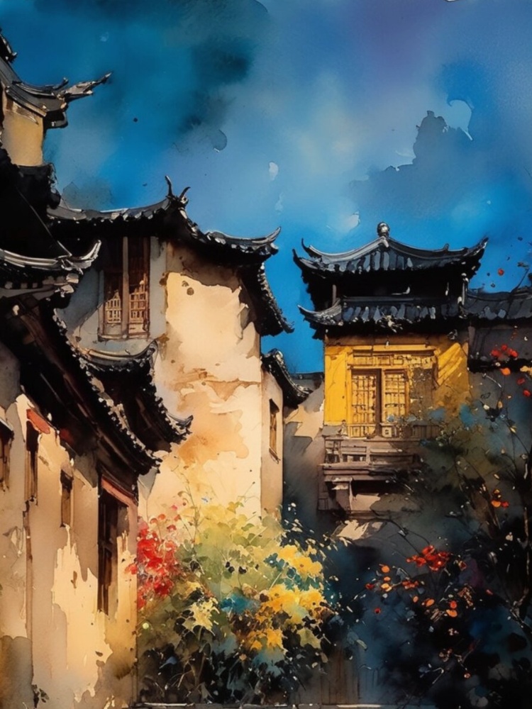 水彩-风景 今天我要和大家分.@画淡云飘月的动态