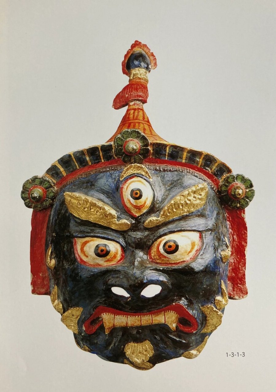 《中国少数民族面具》61 跳神面具  跳神面具,这一古老而神秘的宗教