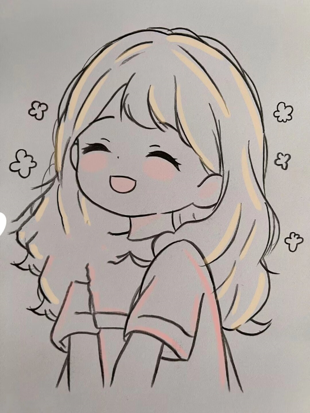 "开心向上,做好自己"  这些漫画的画面总是那么柔和,细腻,色彩也温暖