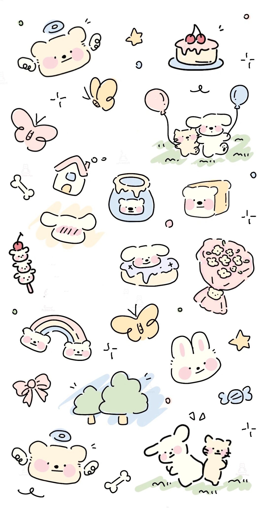 简笔画动物 右滑上色 |可爱壁纸第155期