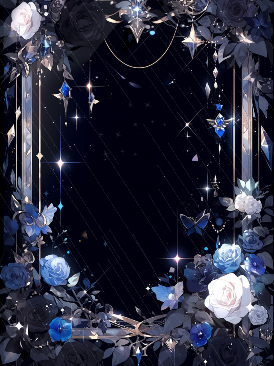 蓝玫瑰宝石边框手账  这款手账的封面设计超级独特,蓝色的玫瑰花瓣