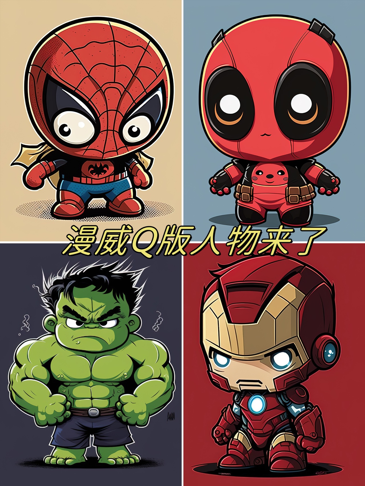 今天,我要给大家带来一组超可爱的漫威q版人物!