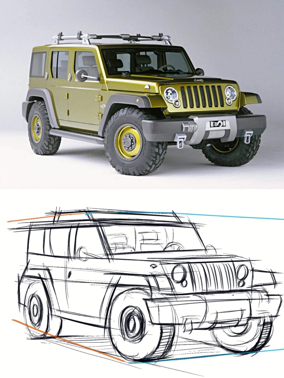 怎样画好各种车的透视 96 .@蕴齐汽车推荐的动态