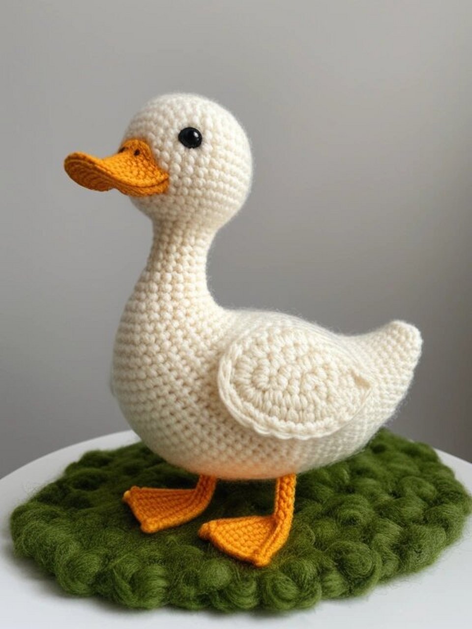 毛线钩织设计鸭子  想象一下,一只由柔软毛线钩织而成的小鸭子,毛茸茸