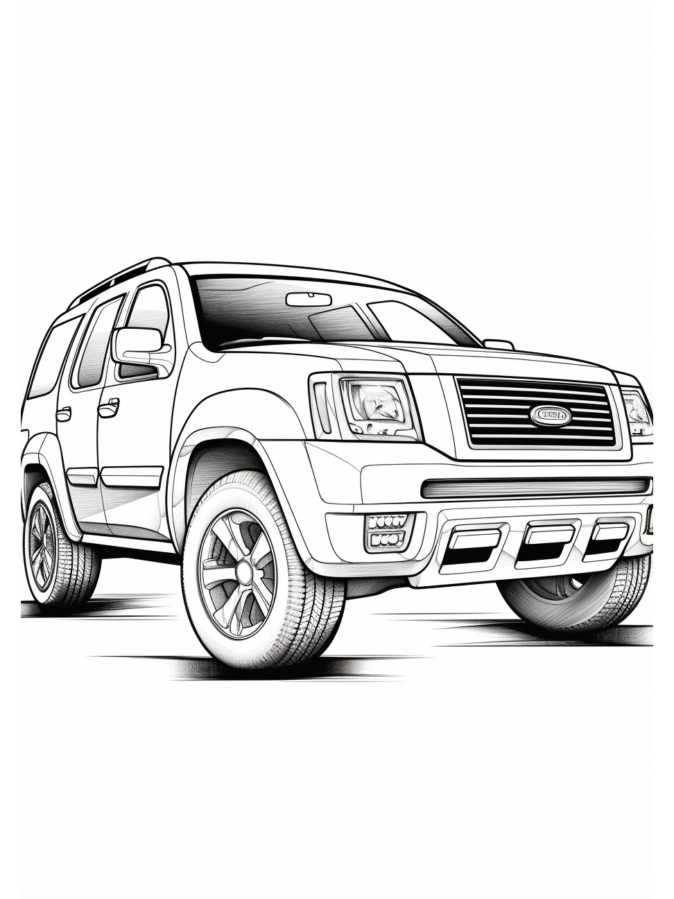 哇塞! 看看这越野车线稿,简直酷毙了!