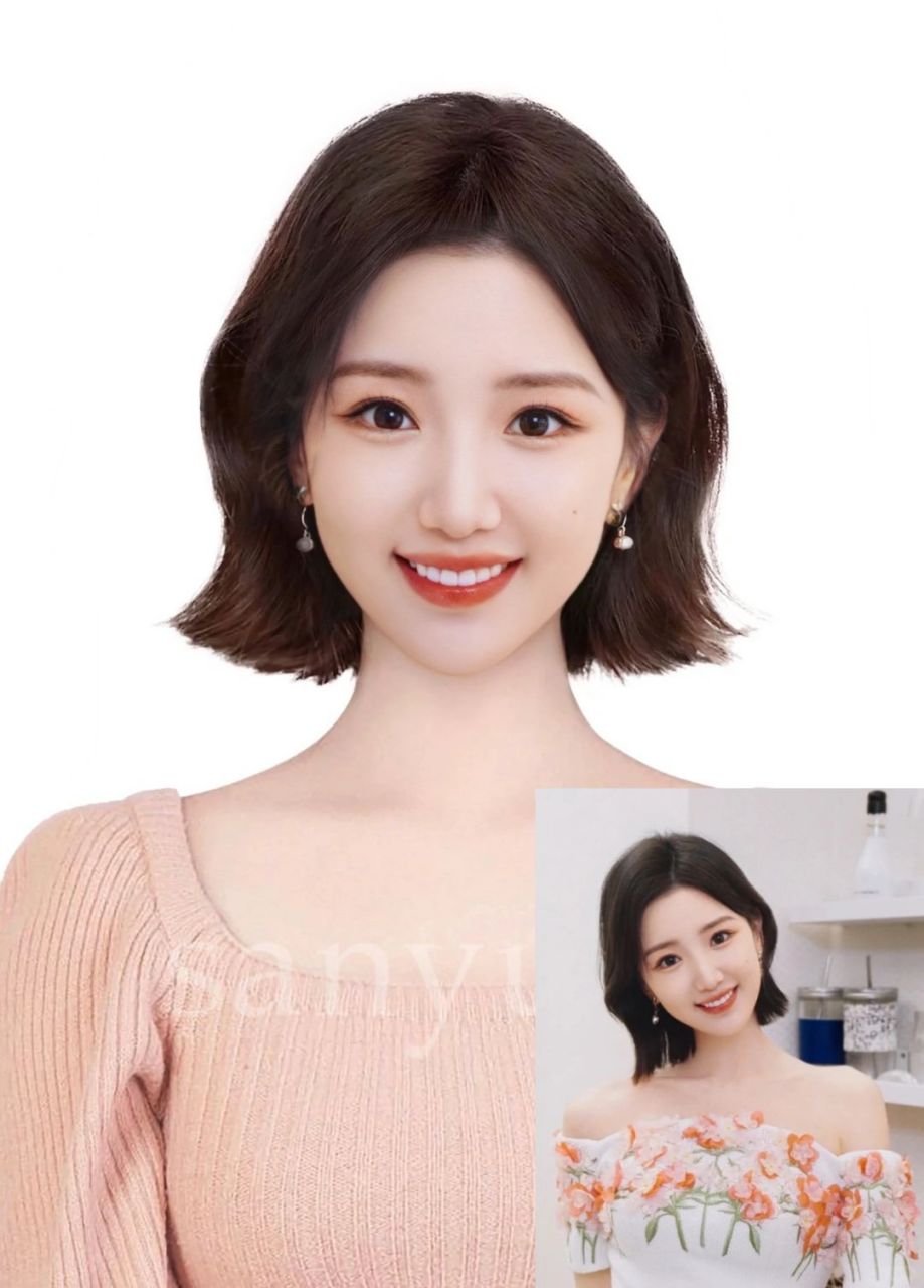 毛晓彤证件照:甜美笑容,魅力四溢   心血来潮,给毛晓彤修了张证件照