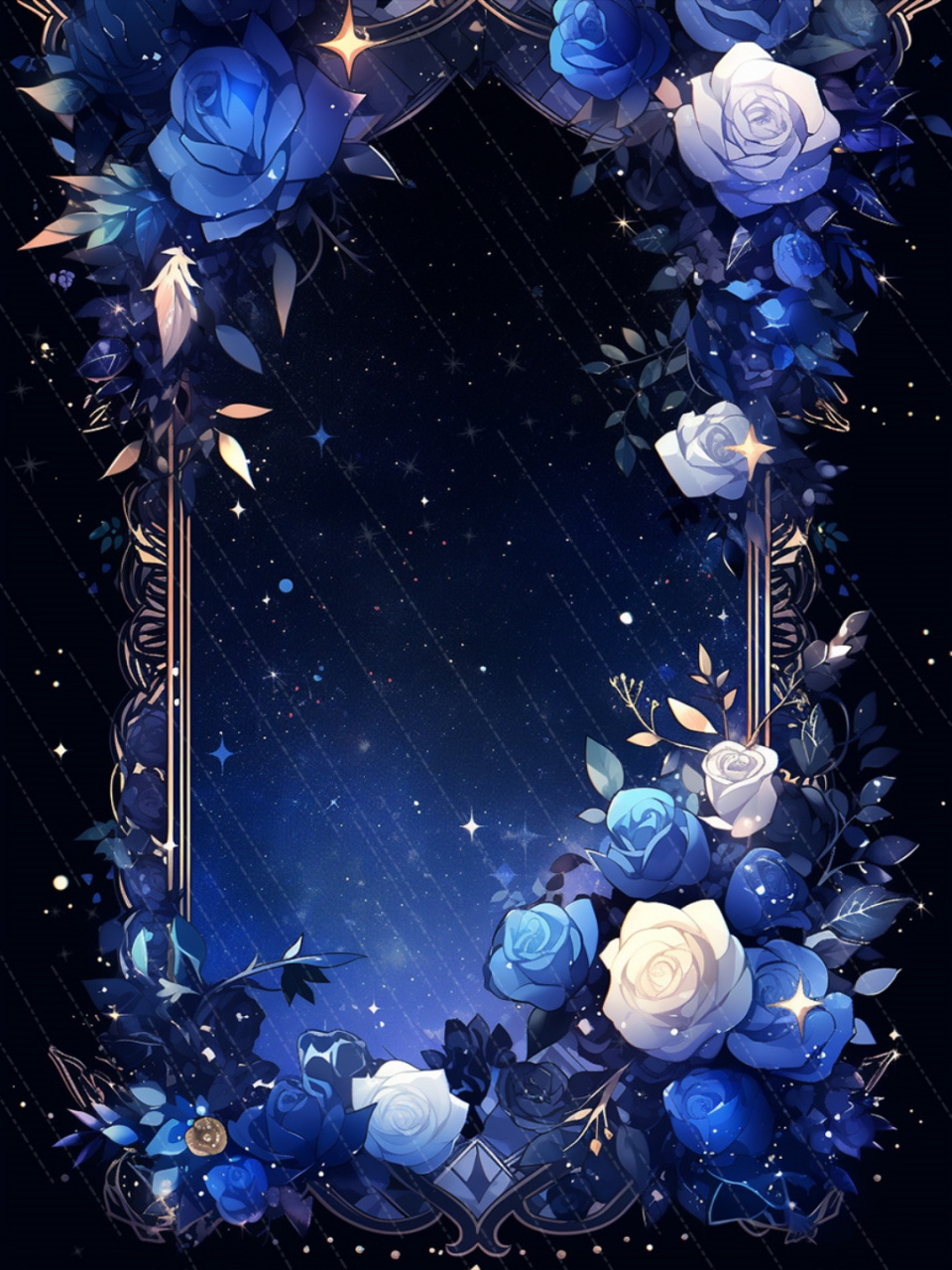 蓝玫瑰宝石边框手账  这款手账的封面设计超级独特,蓝色的玫瑰花瓣