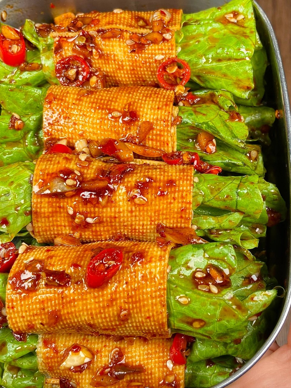 第一眼看到这个生菜豆皮卷,就被它的清爽感吸引了!