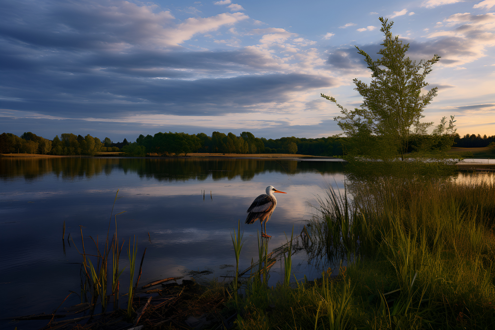 71水天一色的湖面风光怎么拍?