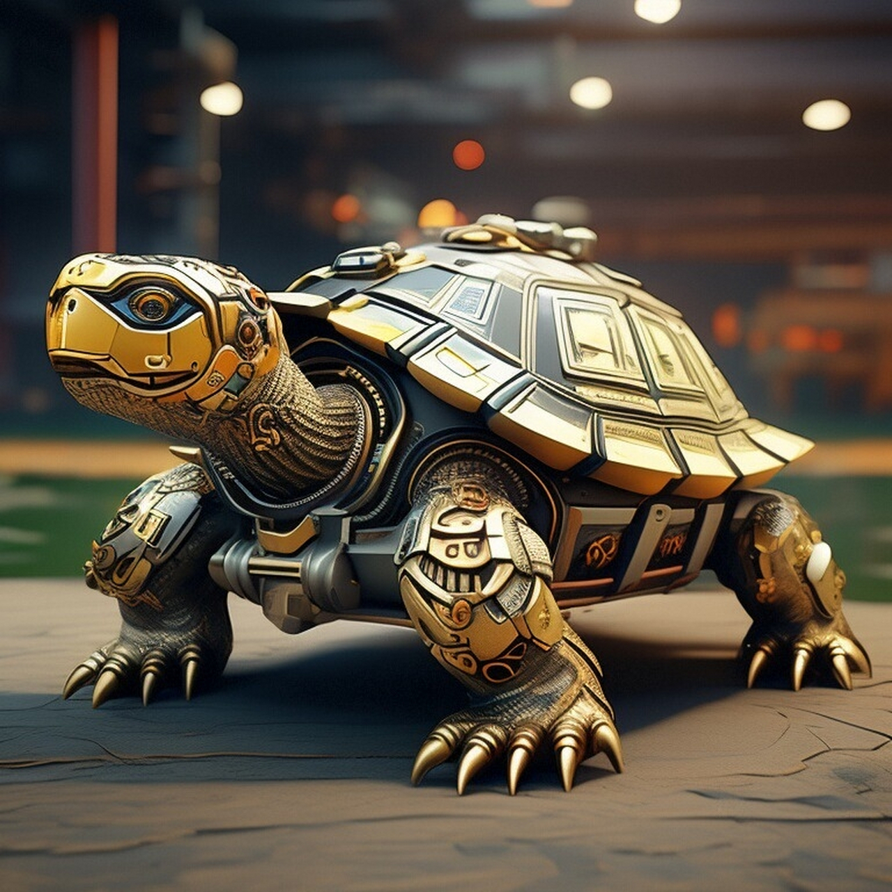 宠物未来幻想:机械战甲龟 身披钢铁战衣,壳上刻着