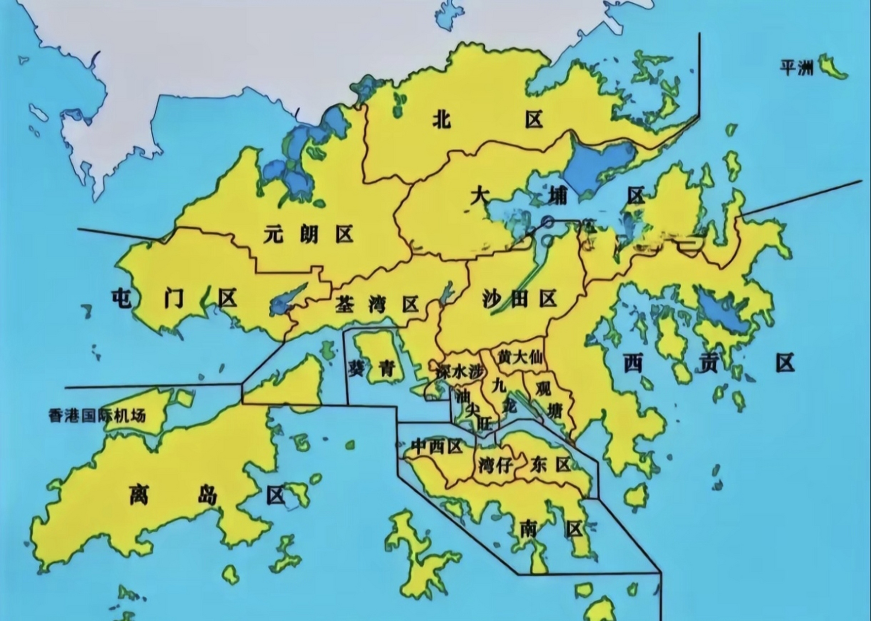 香港主要由三部分组成,香港岛,九龙半岛,新界