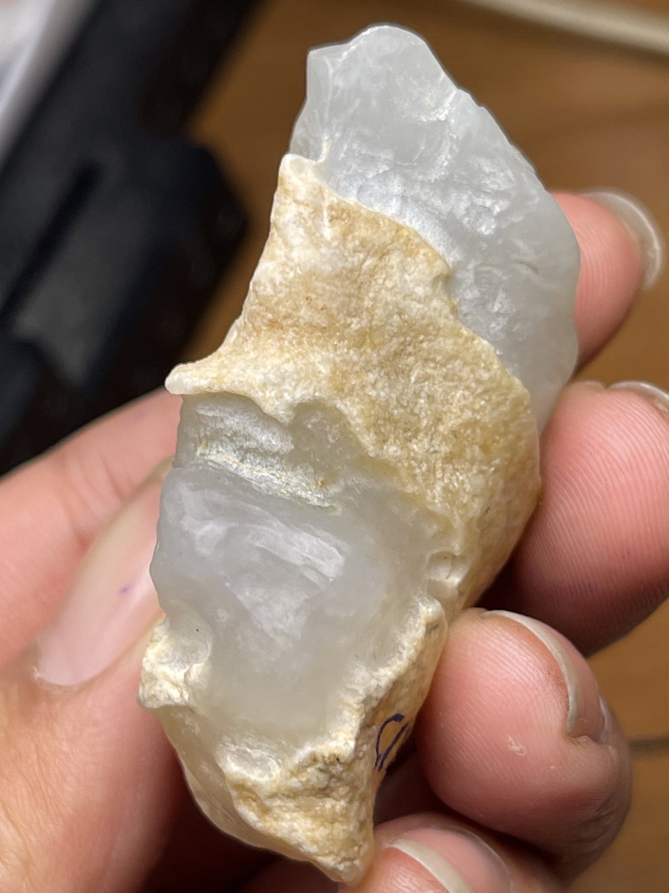 缅甸翡翠原石 天然a货玉石毛料 72克大马坎糯冰完美 #翡翠原石# #翡翠