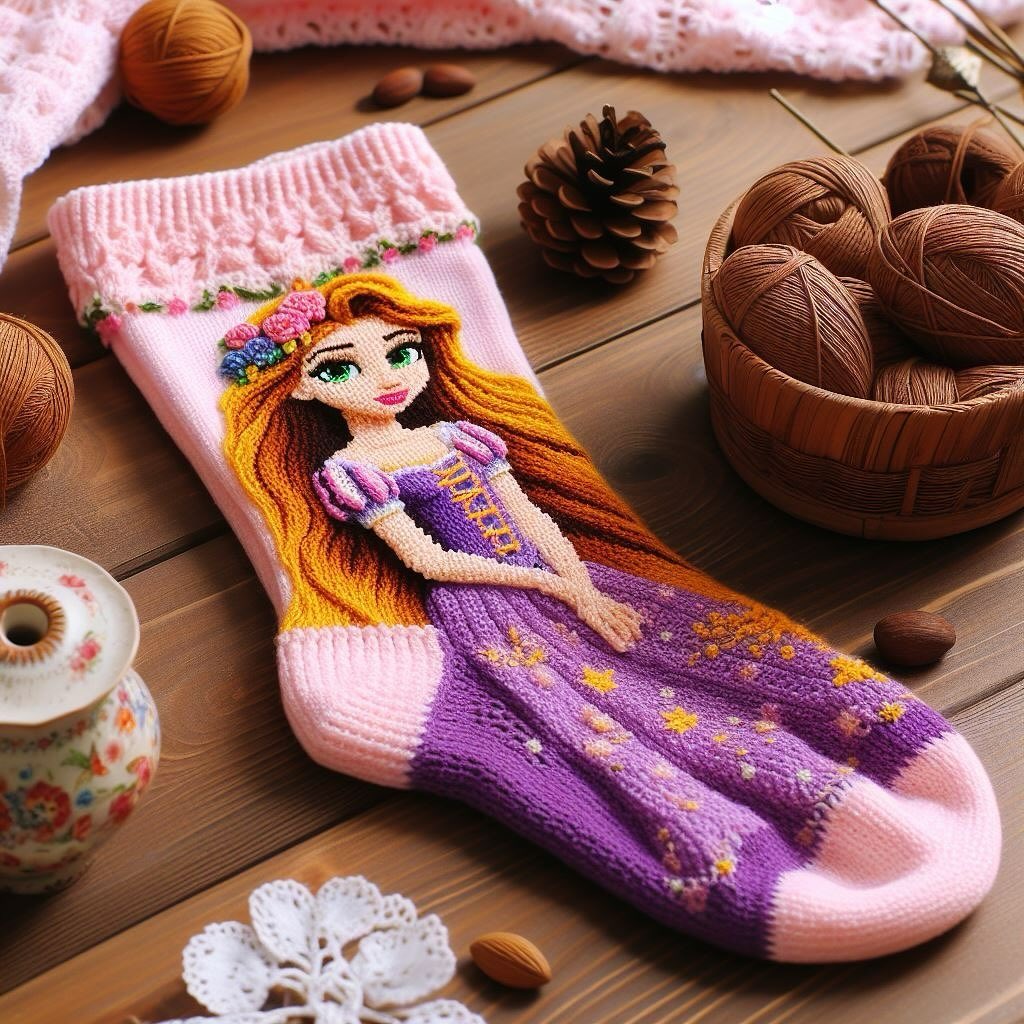 钩针编织梦幻公主袜