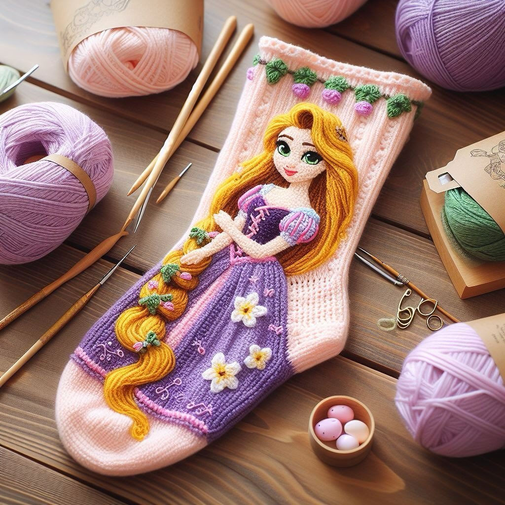 钩针编织梦幻公主袜