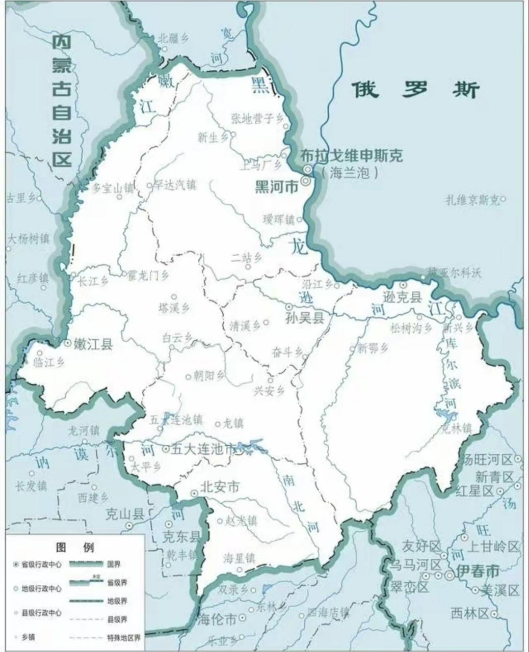 黑河市内地图图片