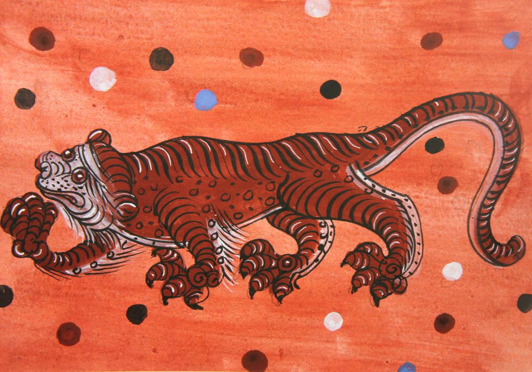 化城喻品 盛唐画面中最显眼的就是那座黑乎乎的城池,其实它是菩萨变的