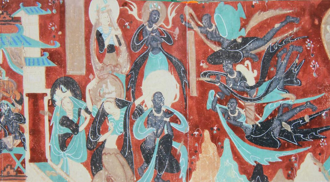 丝绸之路坎坷艰辛,菩萨特意化作城池,供疲惫旅人休憩,《法华经》以"化