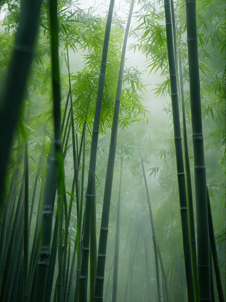 雨中竹林,治愈,壁纸