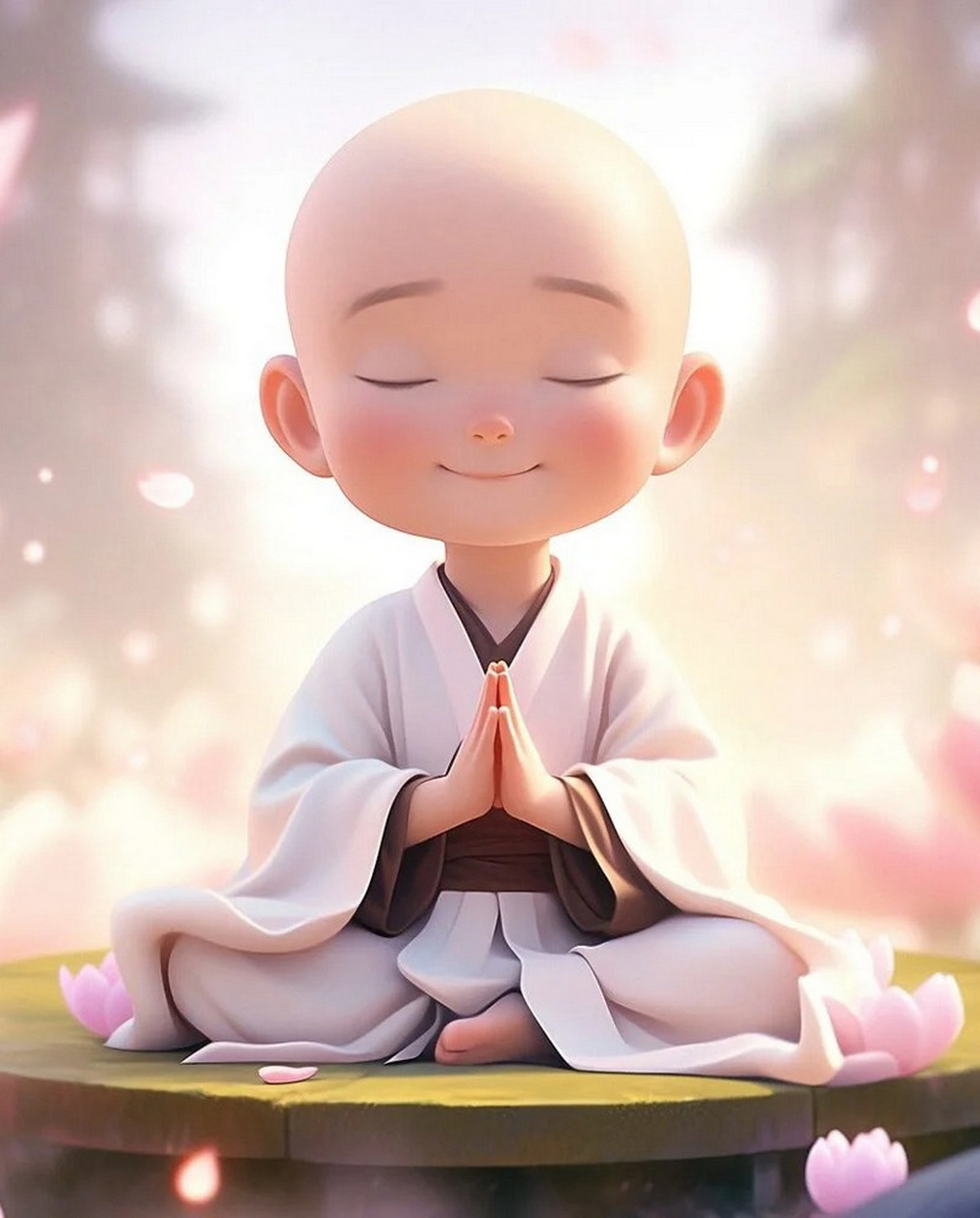 小和尚图片  今天无意间看到了一张小和尚的图片,简直太萌了!