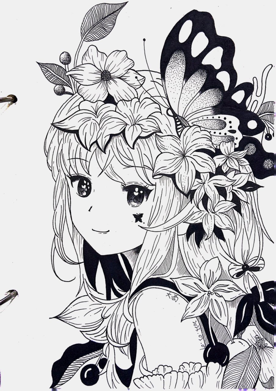 动漫人物针管笔临摹黑白装饰画  99动漫人物针管笔临摹之旅:探寻