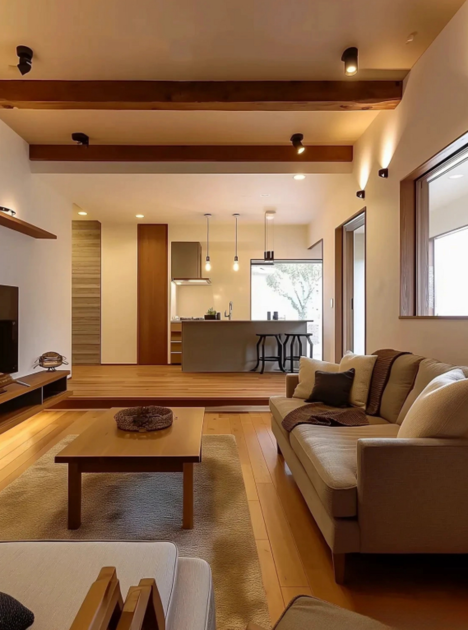 木质与实用,自然纹理与暖白碰撞