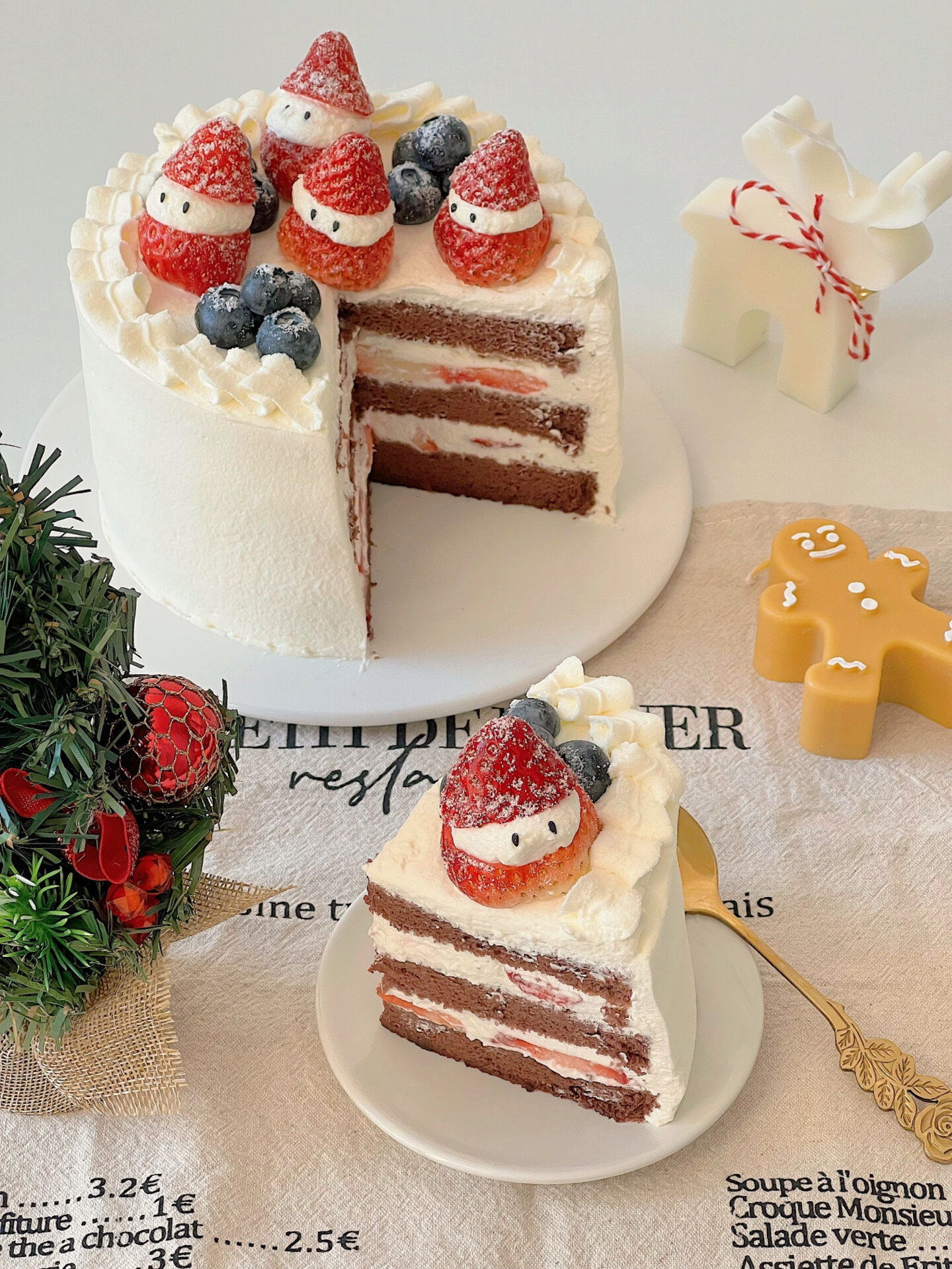 烘焙日记|可可奶油草莓戚风蛋糕  可可戚风蛋糕6寸 准备材料:低筋面粉