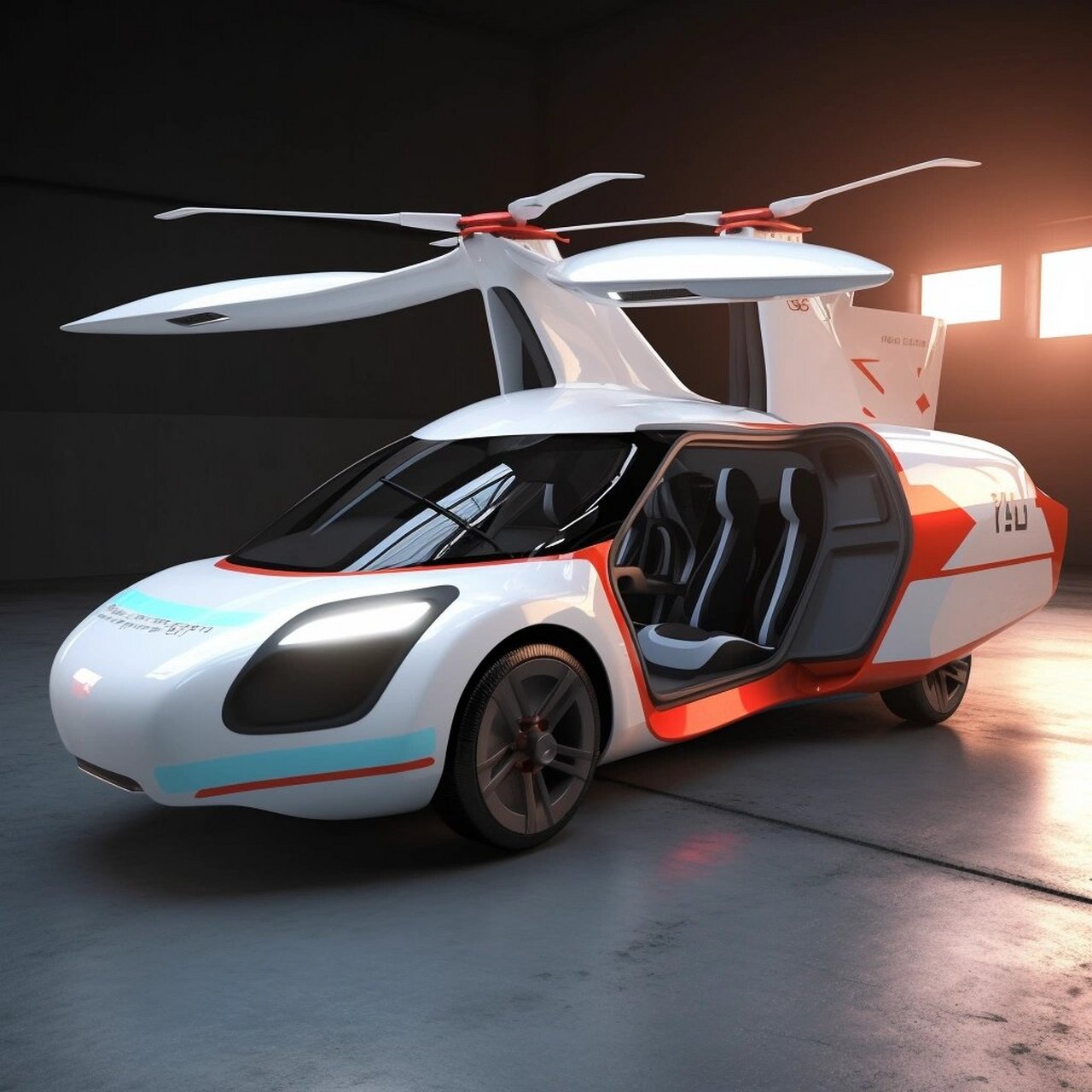 未来陆空双用救护车  未来的救护车竟然可以陆空双用!