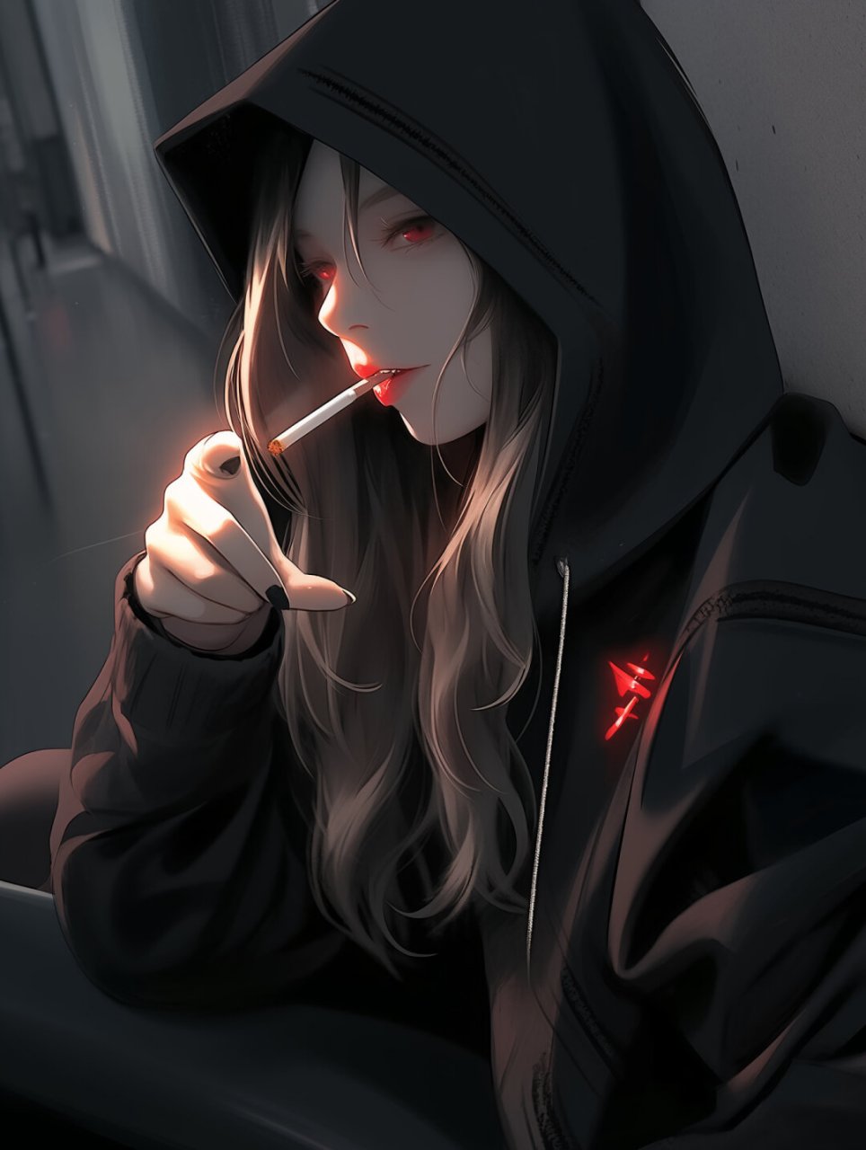 😎这款头像以一位酷拽的女性形象为主角,她手持香烟,眼神坚定,散发