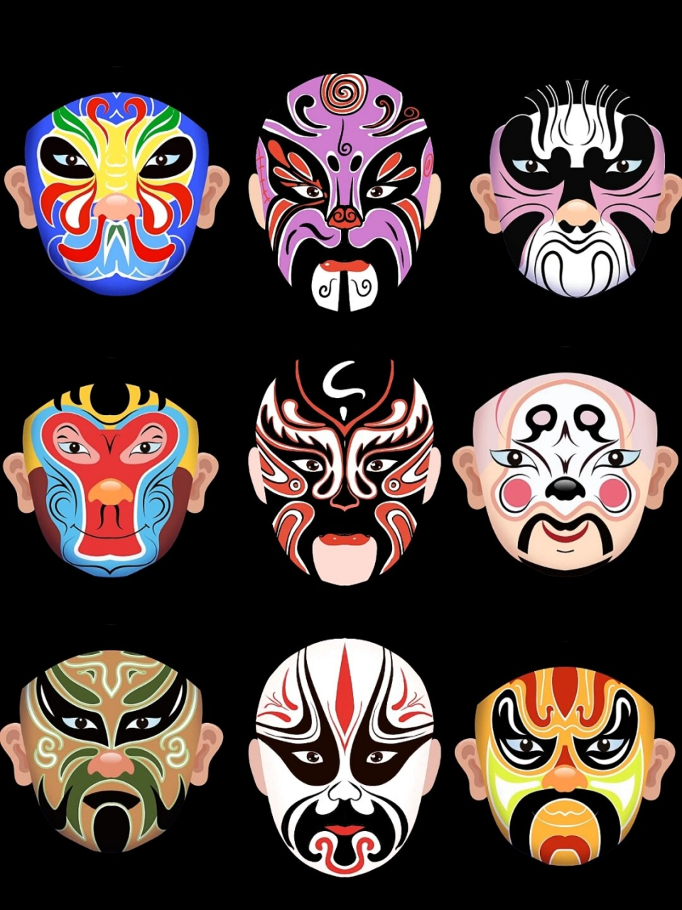 国潮京剧脸谱分享  98不同的颜色可不仅仅是装饰,它们还隐藏着角色