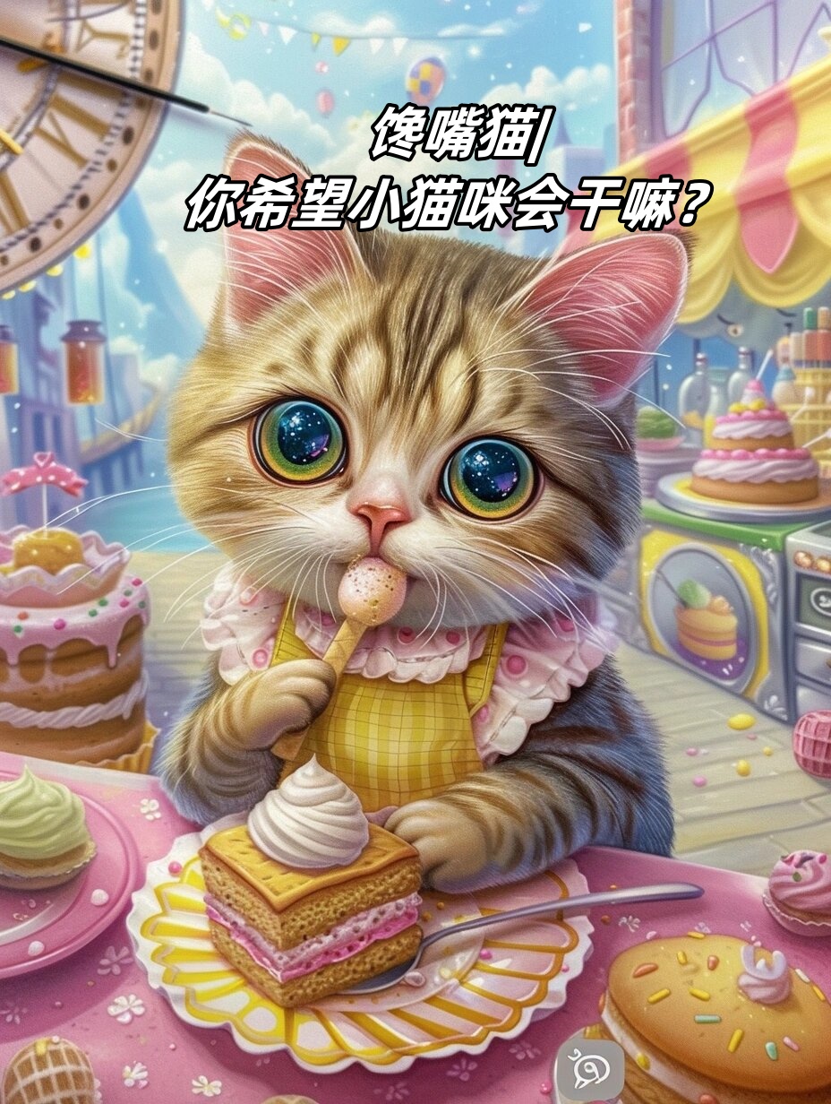 或者,小猫咪馋嘴猫小馋猫卡通馋嘴猫图片小馋猫的卡通图片可爱小馋猫