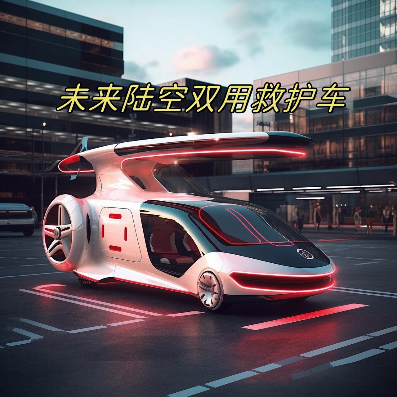 未来陆空双用救护车  未来的救护车竟然可以陆空双用!