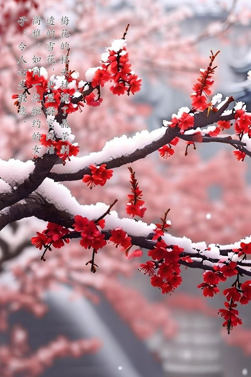如何赞美梅花  94 梅花傲立雪中,不畏严寒,独自绽放,其坚韧与美丽