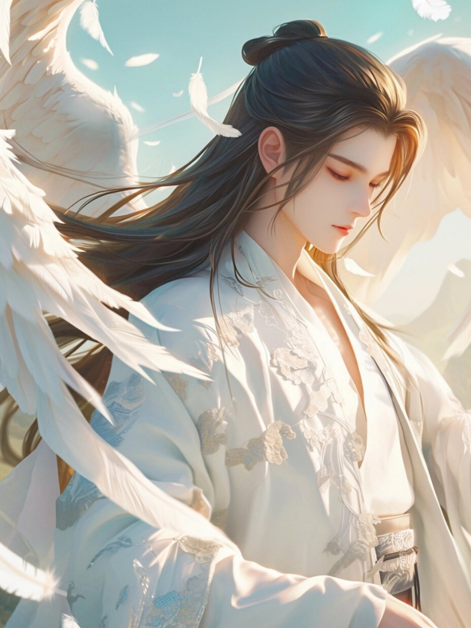 这组插画素材以古风为主题,展现了一系列俊朗潇洒的漫画帅哥形象