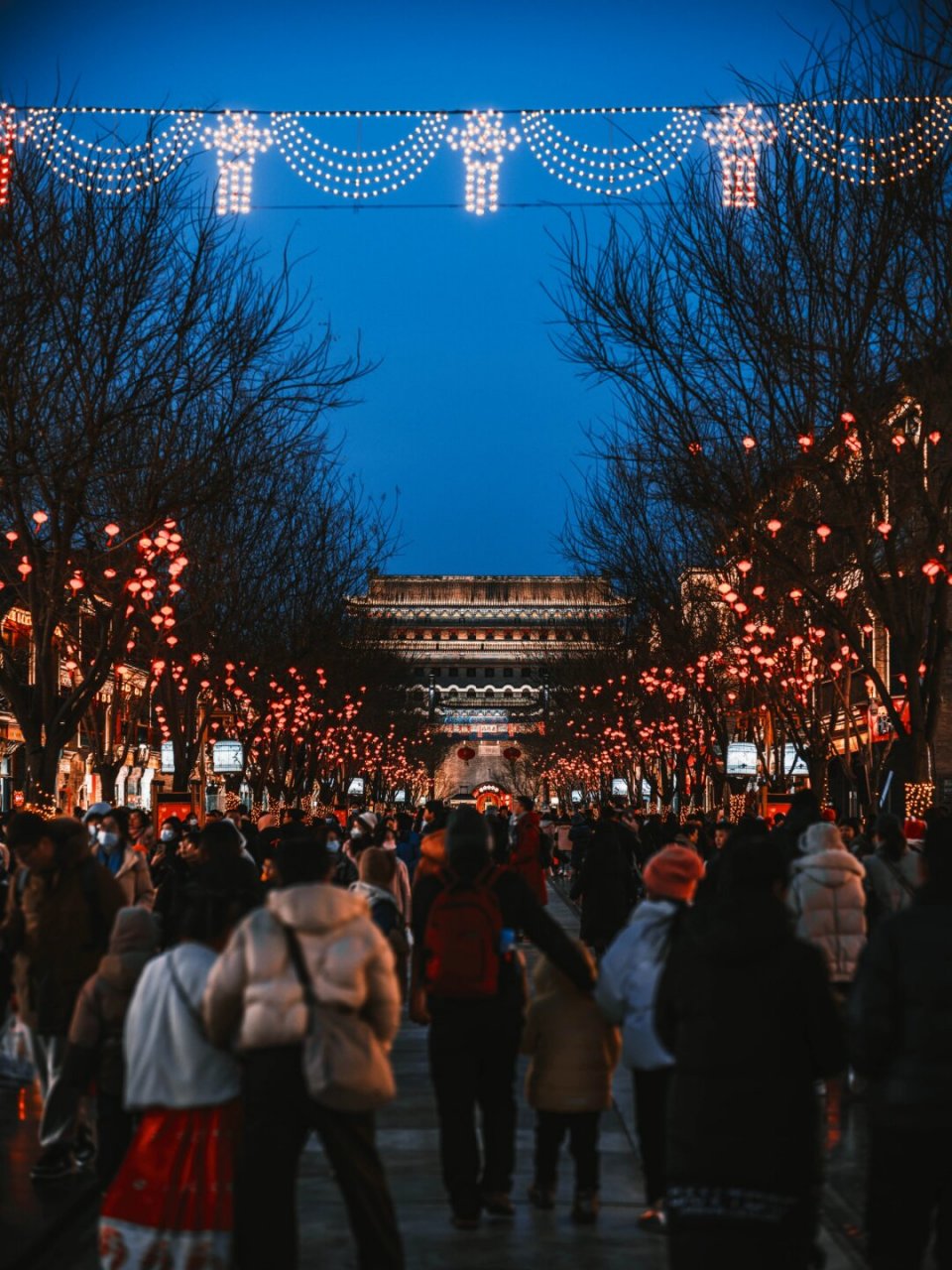 北京夜景 前门大街图片