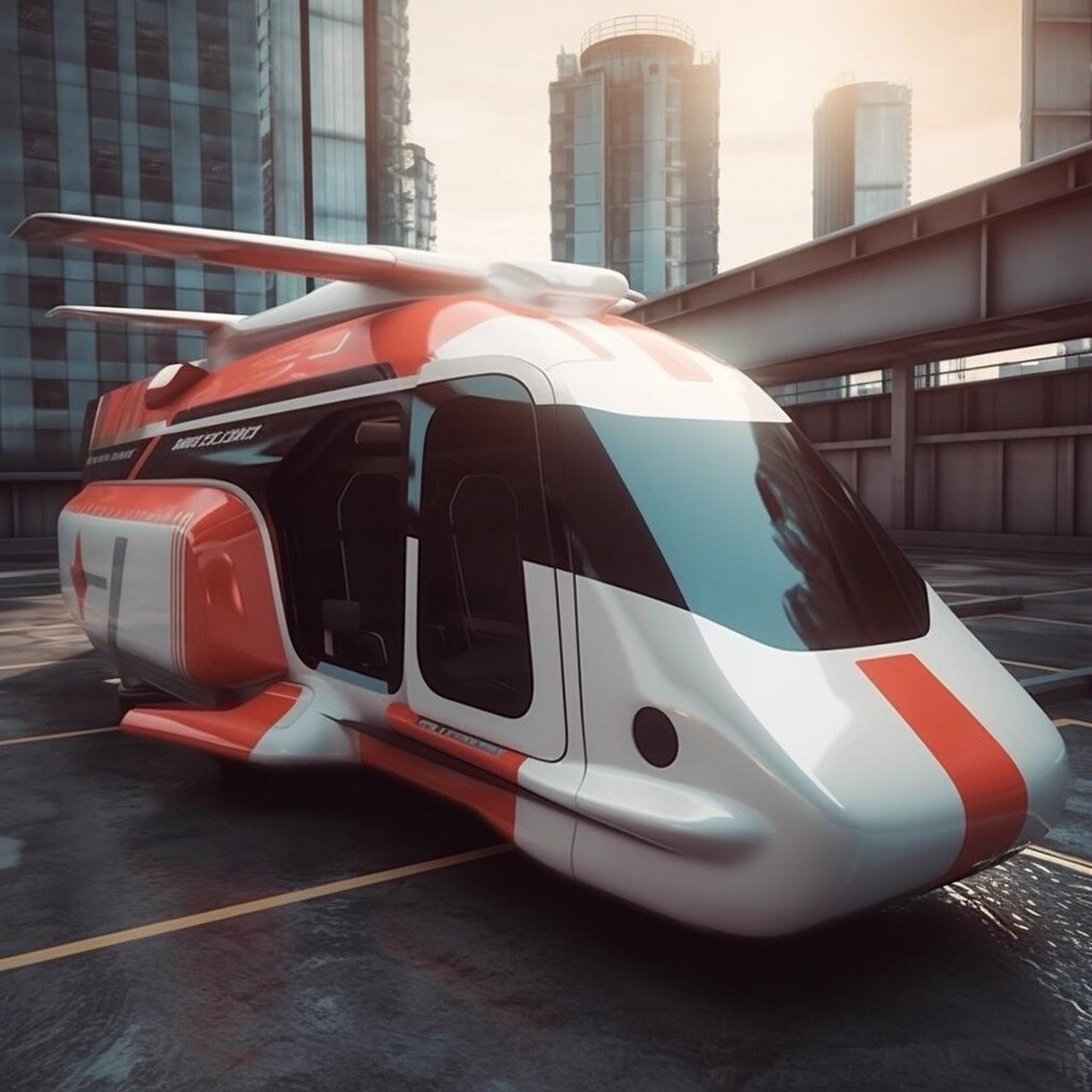 未来陆空双用救护车  未来的救护车竟然可以陆空双用!