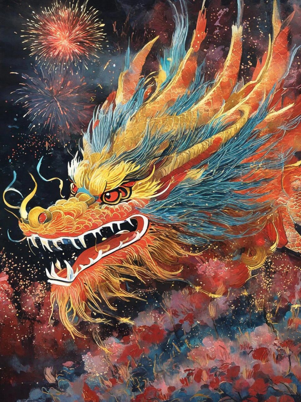 新年主题插画之舞龙  舞龙,这可是咱们中国汉族的传统民俗文化活动