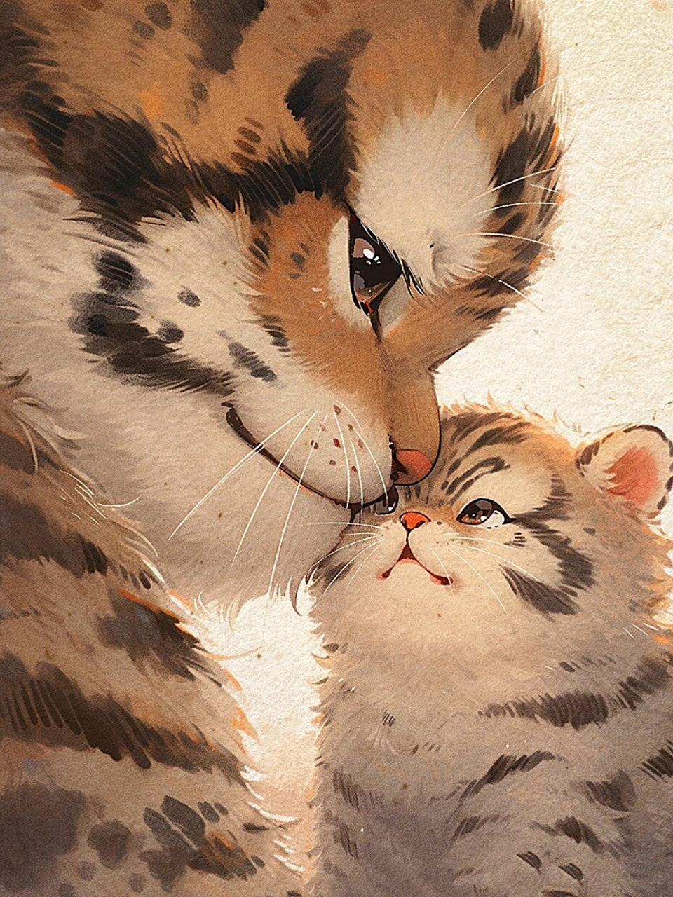 手绘超级萌宠插画  随着时光的流逝,小动物们也在不断地成长.