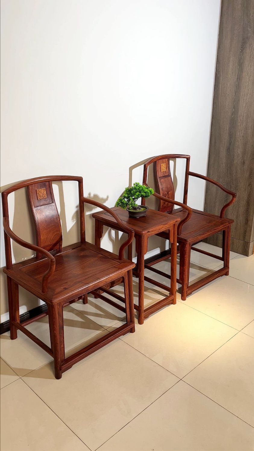 南宫椅三件套,经典之作#明式家具#南宫椅三件套-度小视