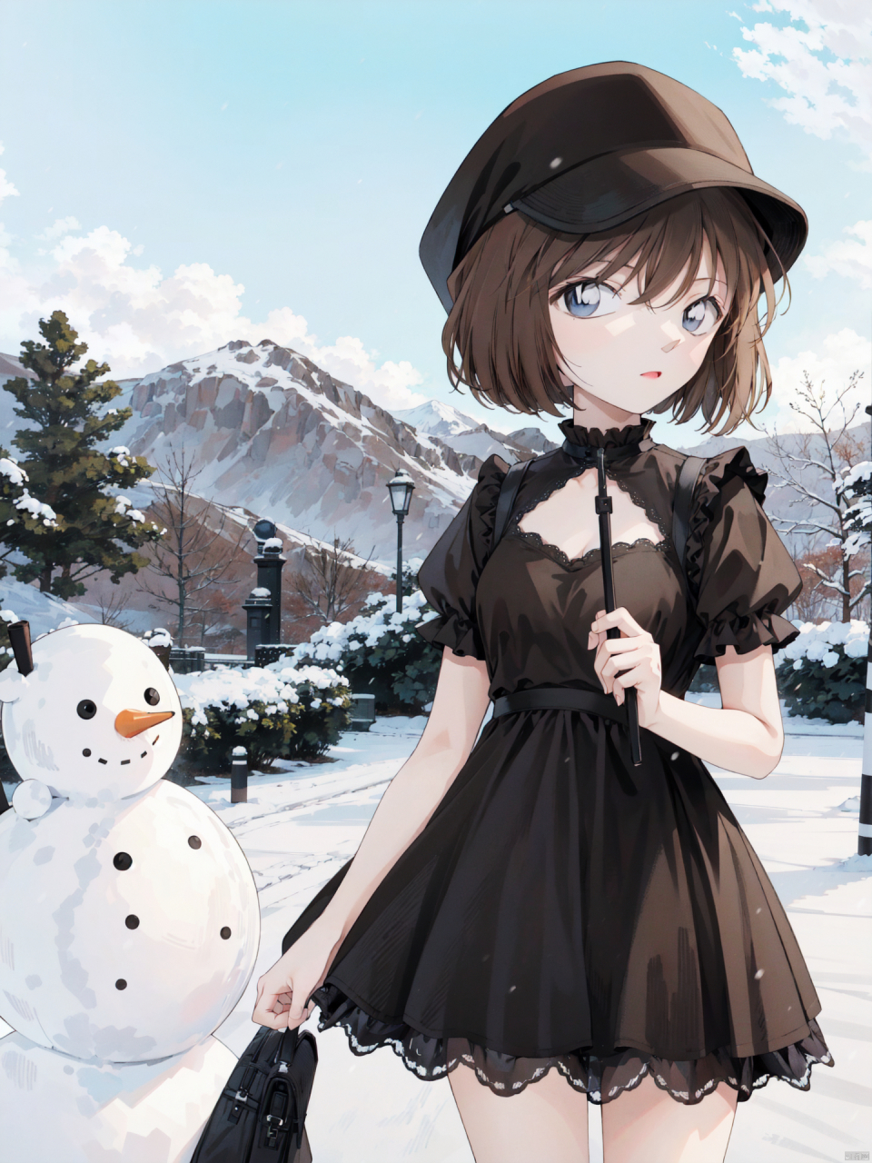 灰原哀,一起来堆雪人啊#灰原哀# #名侦探柯南