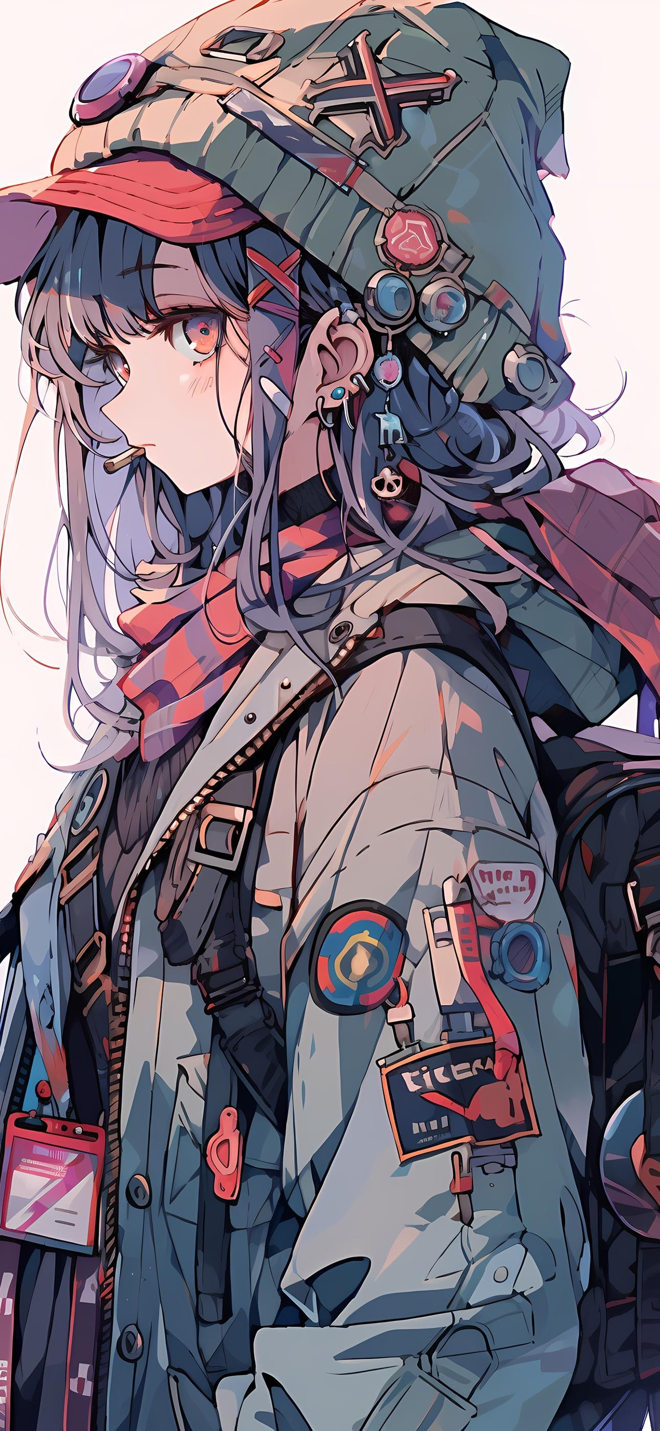 赛博朋克之美:未来少女的手机壁纸