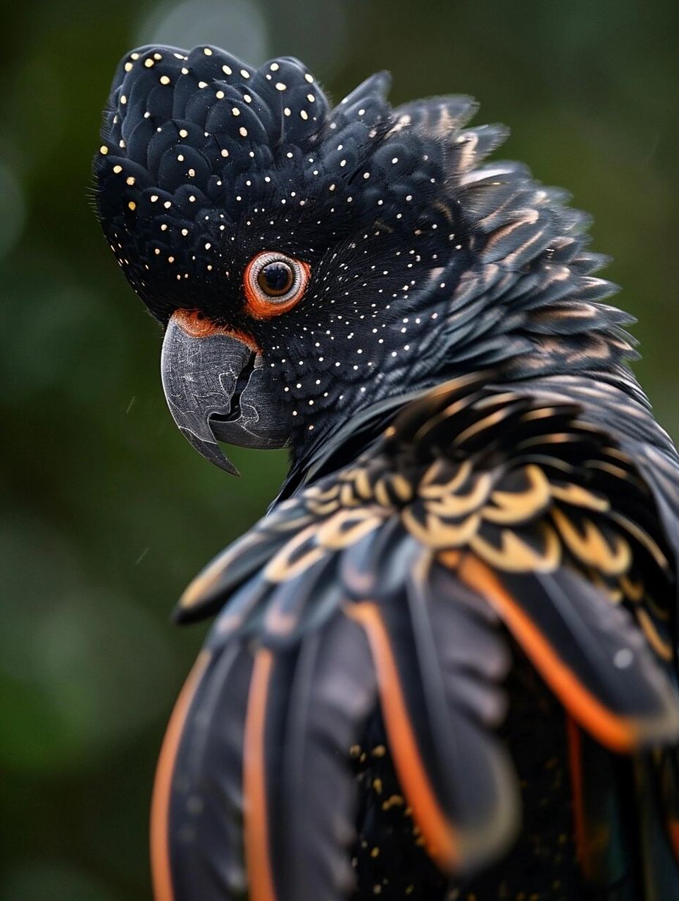 绝美瞬间!红尾黑凤头鹦鹉炫酷登场