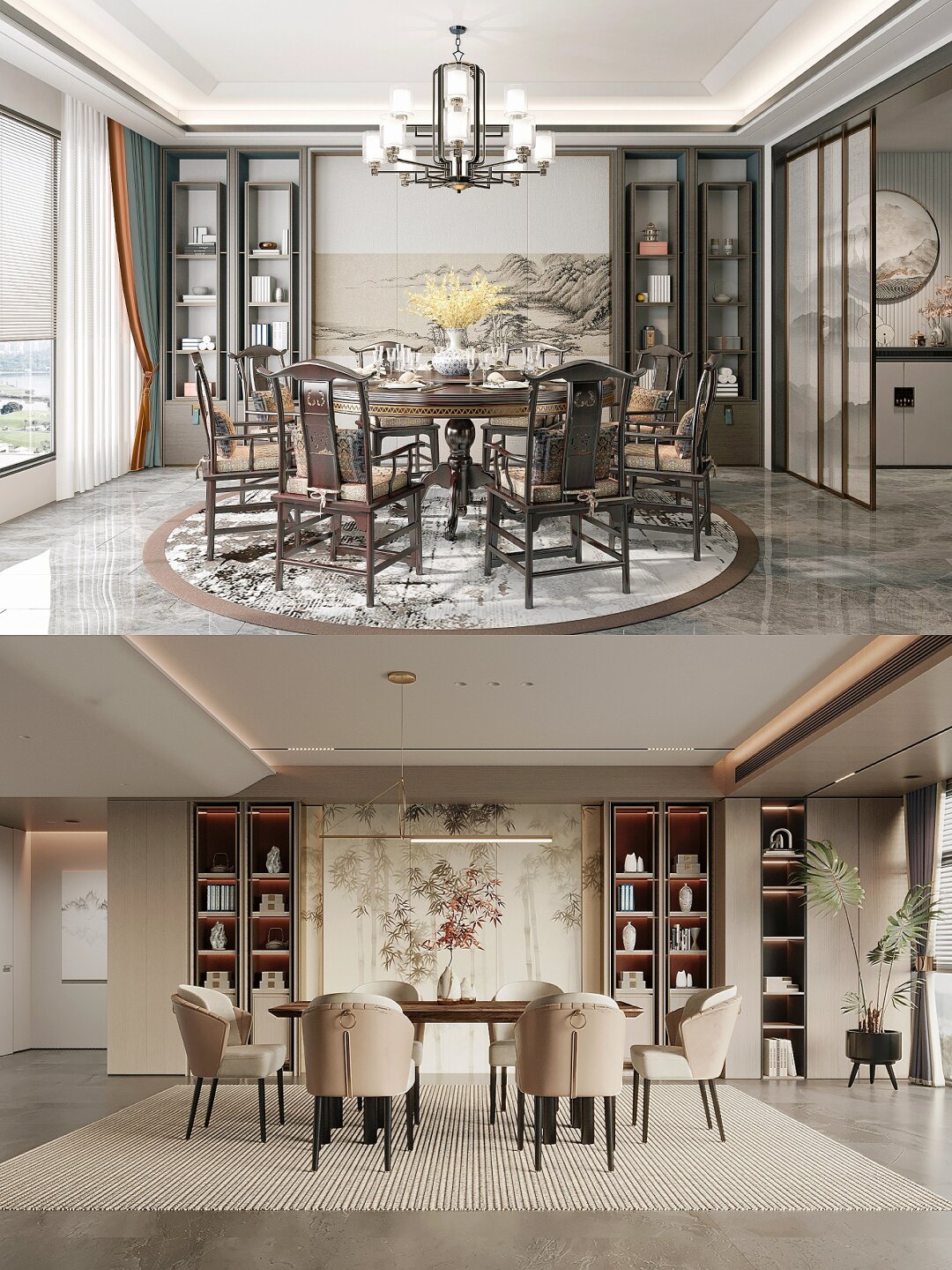 16款新中式餐厅设计  新中式风格将传统与现代完美融合,展现出独特的